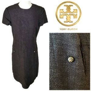 Tory Burch Shift Boucle Black Dress, Size 8